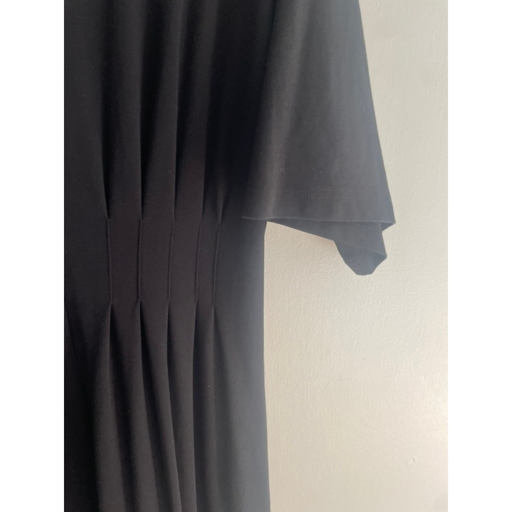 COS Black Pleated Waist Cotton Jersey Midi T-Shirt Dress Size L Short Sleeve - Picture 12 of 12